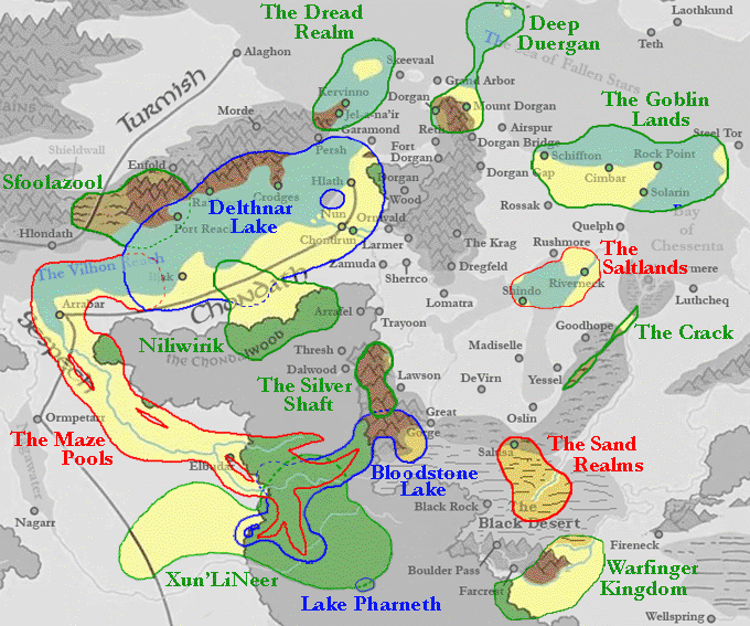 Underdark Regions of Rossak Map