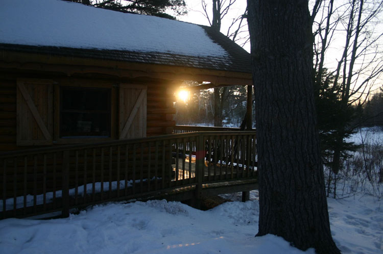 Cabin #3 at Sunrise, Harlow Lake.