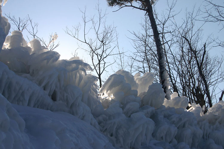 Ice formations on Little Presque Isle.