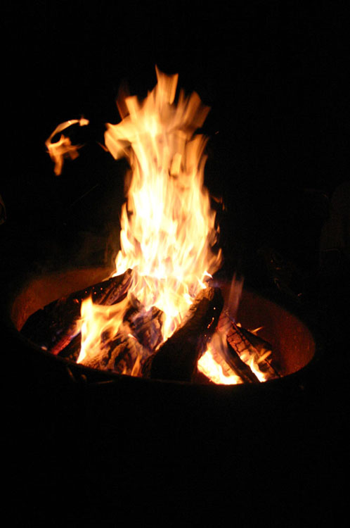 Campfire at Harlow Lake.