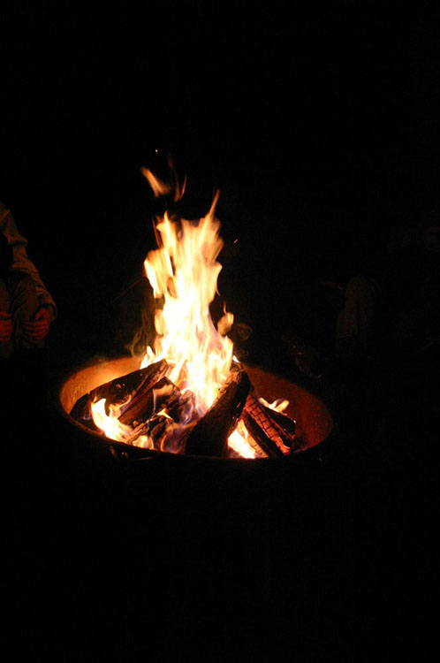 Campfire at Harlow Lake.